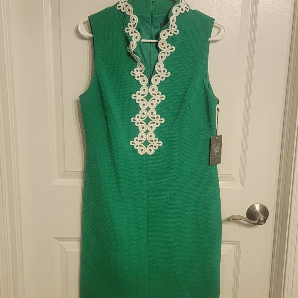 Vince Camuto Swirl Appliqué Sleeveless Dress